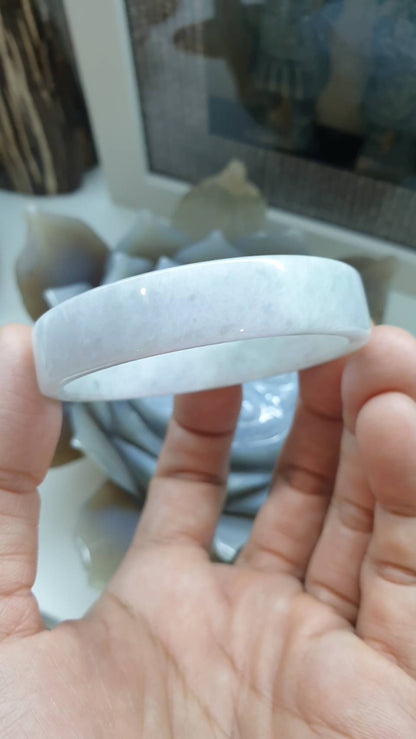 Jade Princess Bangle S52.7 Misty Lavender Fei Cui Type A Myanmar Jadeite