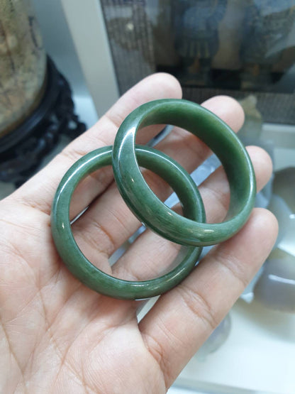 Kiddie Size Jade Bangle S38.5 Natural Green Fei Cui Type A Myanmar Jadeite