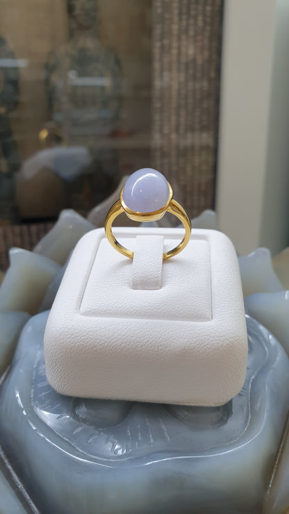 Ethereal Lavender Jade Ring (S 5.75 US) | Solid 18K Gold | Type A Natural Jadeite