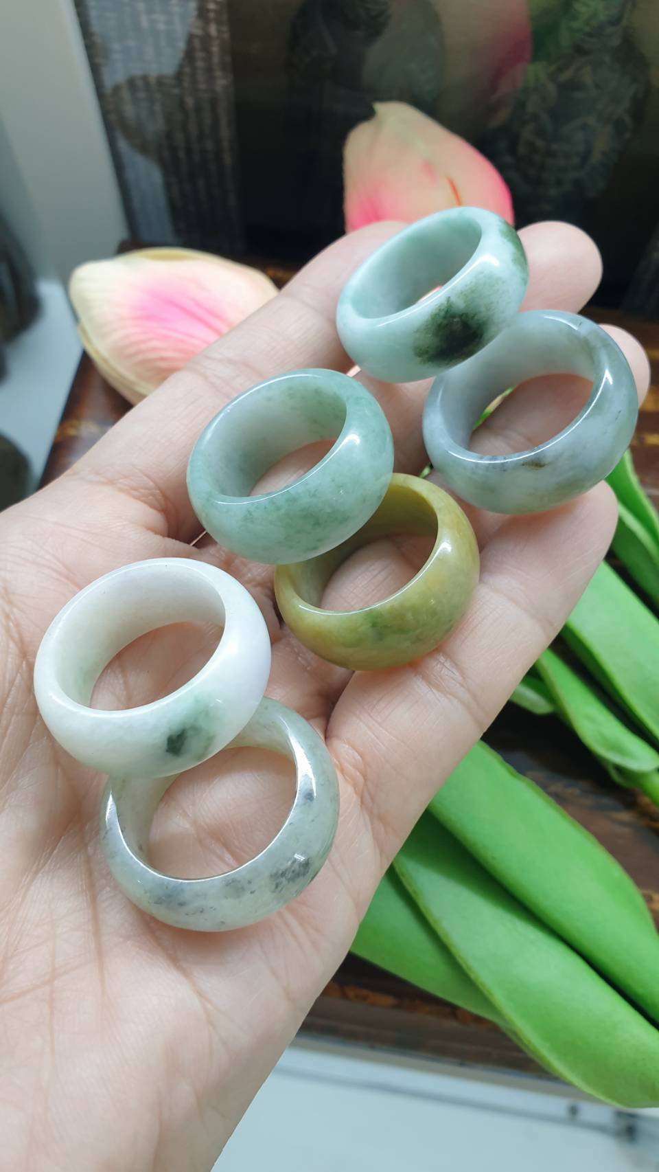Jade Domed Rings, Selections (12.5 US) | Authentic - Type A Jadeite