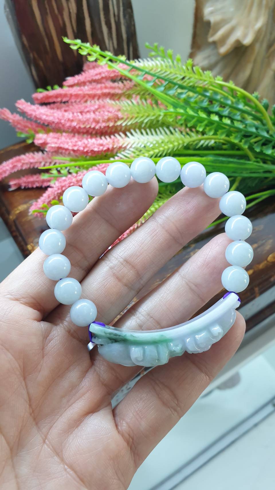 Lavender Jade Pixiu Bracelet 17cm Fei Cui Type A Myanmar Jadeite Wealth Wristband