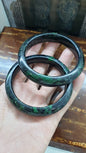Emerald Green Jade Bangle S55.5 to S59 Fei Cui Type A Natural Myanmar Jadeite