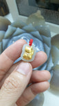 24K Gold Maneki-neko Pendant |(4D Printed / Coated) | Natural Hetian Jade | Lucky Red Thread