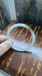 Type A Jade Cylindrical Bangle Size 56-57 - Natural White Jadeite