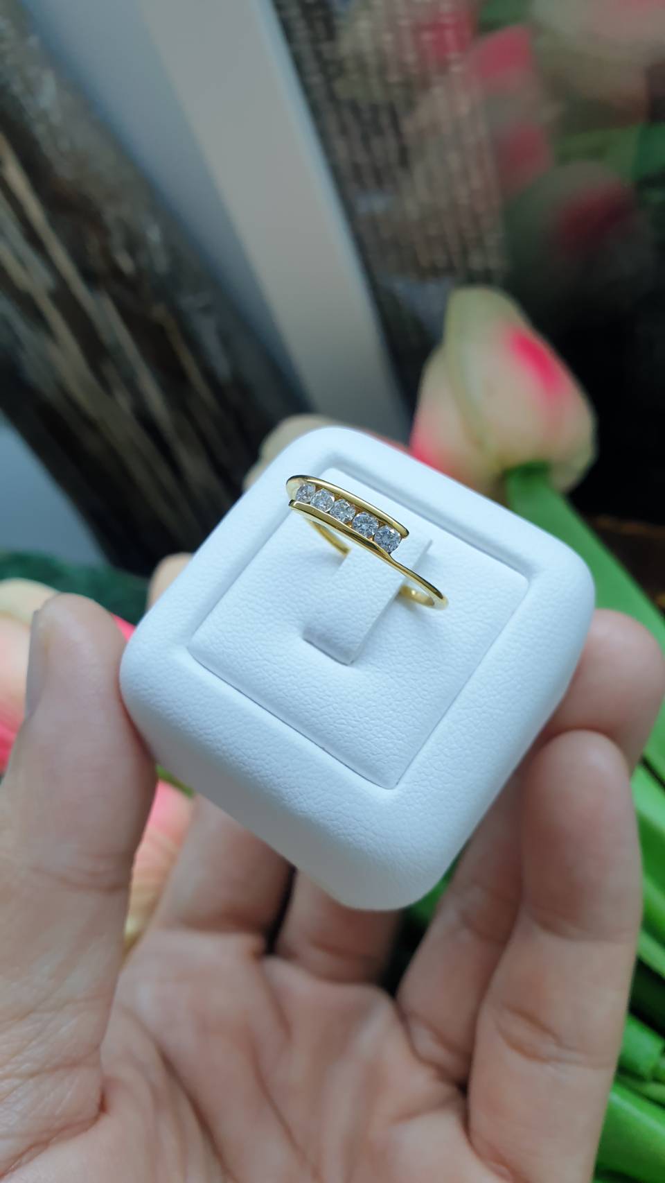 5-Stone Diamond Ring (7 US) | Solid 18K Gold | Giftable🎁 Lady's Ring