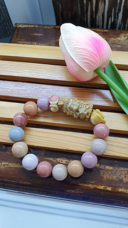 Alxa Jasper Quan Yin Bracelet 17cm - Natural Gemstones in Rich Earth Tone Colors