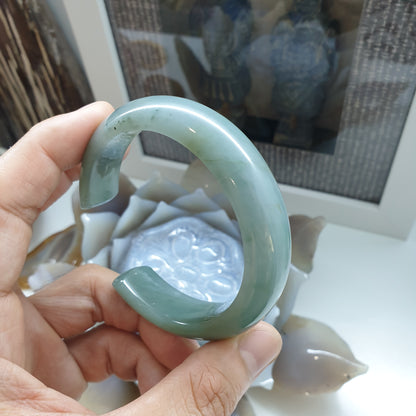 Jade Cuff Bangle Size 57- 58 Type A - Natural Blue-Lavender Jadeite