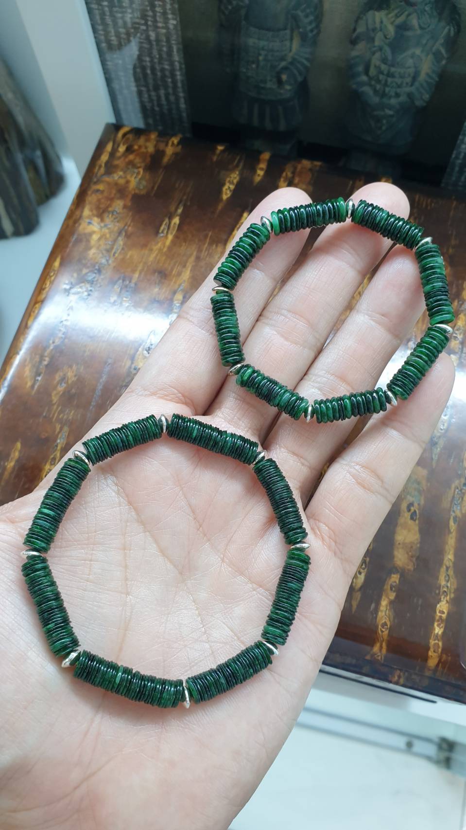 Limited Edition Green Jade Bracelet Natural Jadeite and Sterling Silver