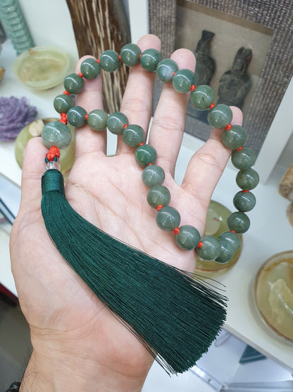 Jade Japa Mala | Green Beads - Type A Jadeite | Handcrafted Lucky  Charms Ideal for Gifting 🎁