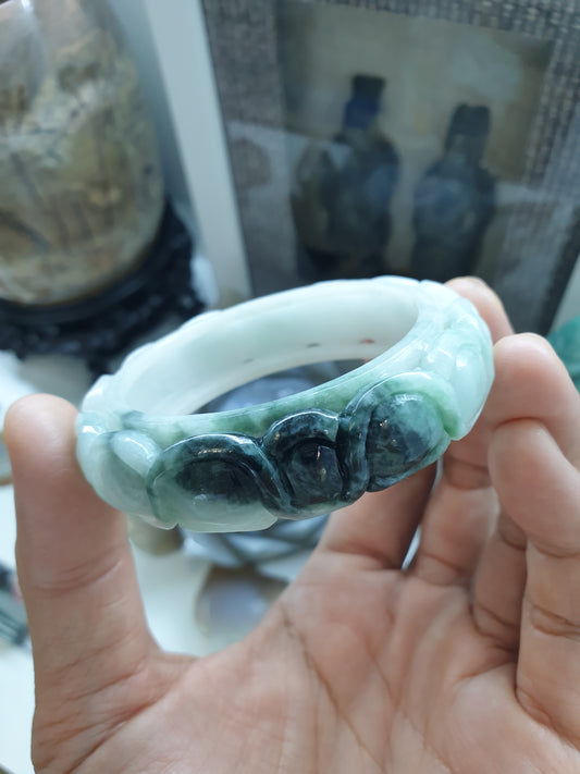 Vintage Jade Bangle (Size 52) | Type A Natural Jadeite | Fortune Wrist Accessory