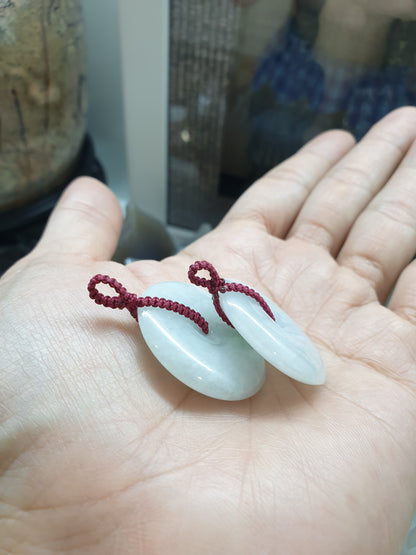 White Jade Ping An Kou Pendant 3cm Type A Natural Jadeite Fei Cui