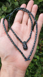 Blue Jade Pixiu Necklace 24inch Natural Deep Blue Jadeite Type A