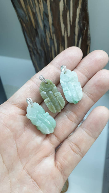 Jade Pixiu Pendant (Selection) | Type A Natural Jadeite | Sterling Silver Bail