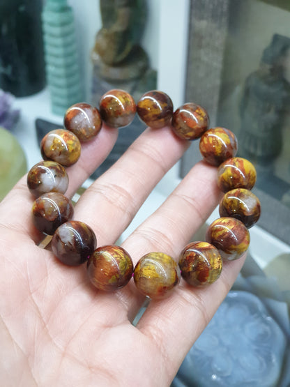 Golden Pietersite Bracelets 17 cm, Natural Gemstone Beaded