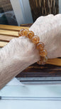 Red Rutilated Quartz Bracelet 17.5 cm - Natural Gemstone 13.5 mm Beads