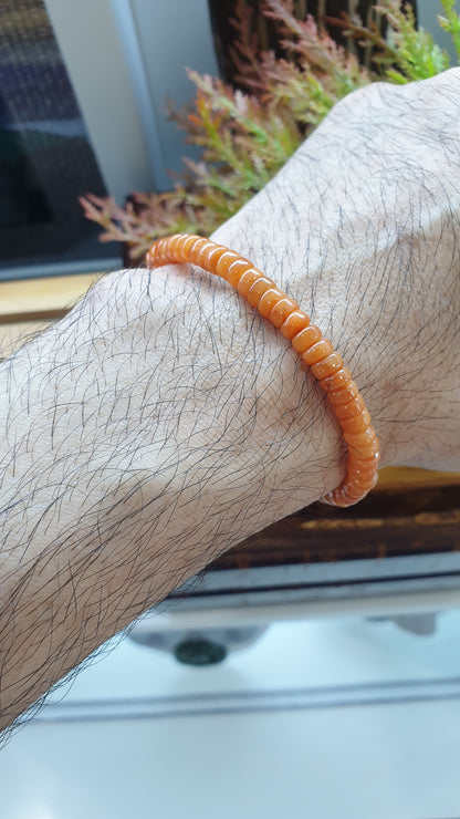 Jade Abacus Beads Bracelets 17cm Myanmar Jadeite Wealth Magnet Wristbands