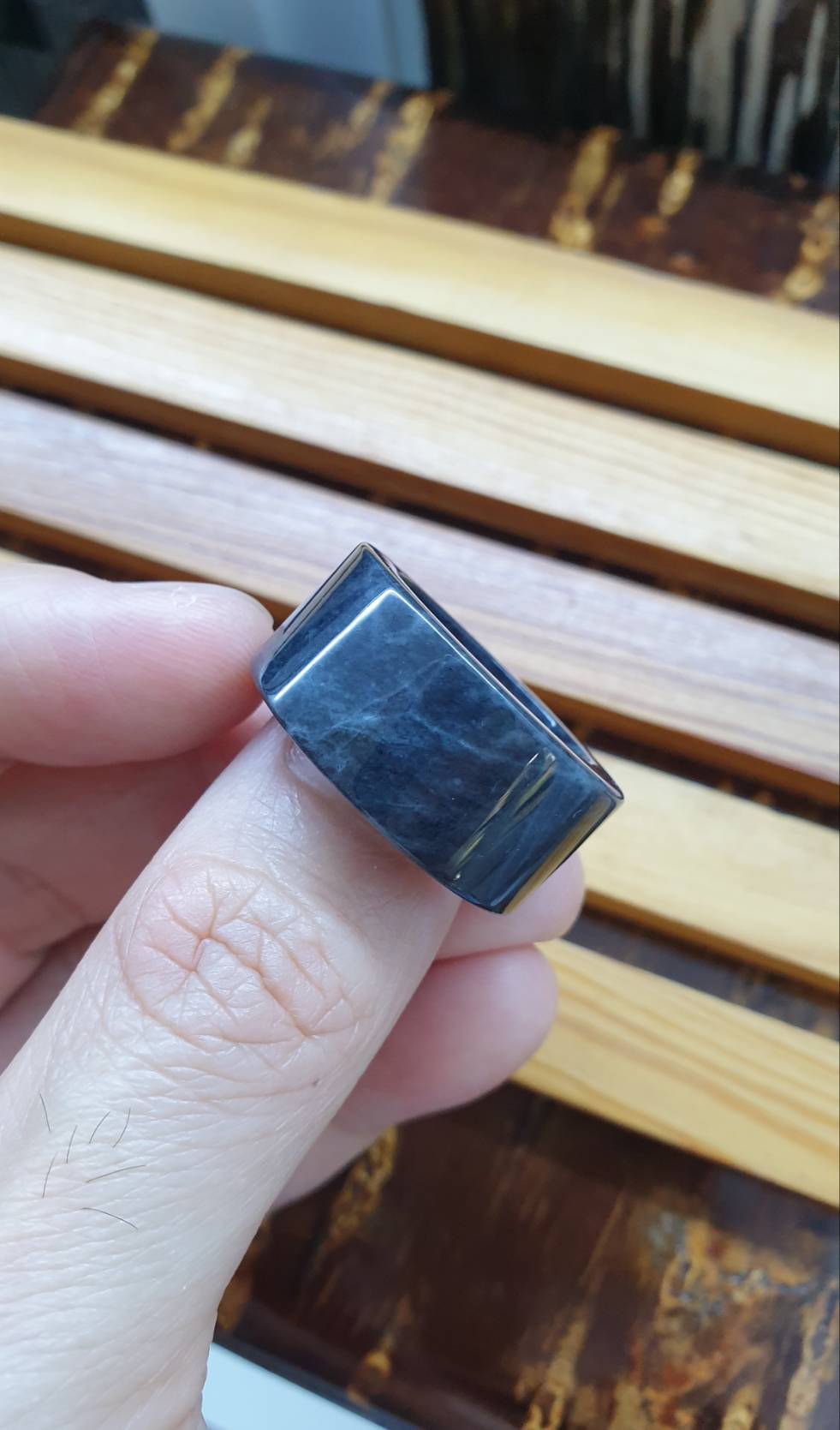 Gray Jade Archer's Ring 10.5 US Type A - Natural Burma Jadeite
