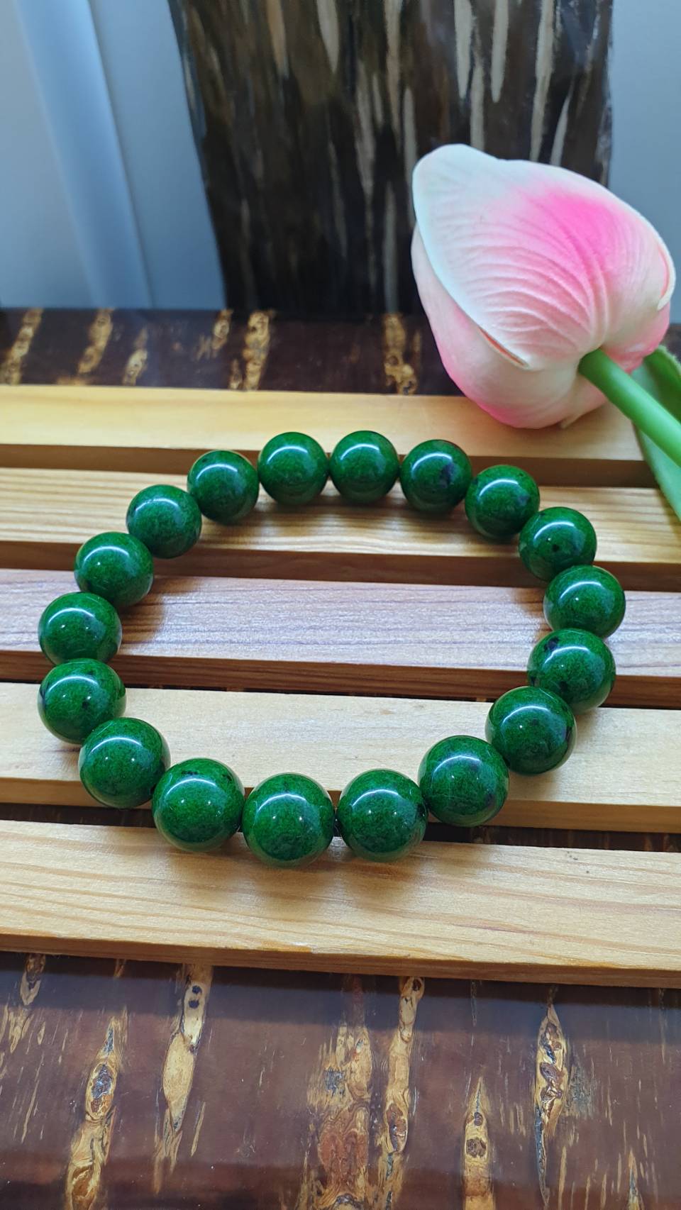 Mawsitsit Jade Bracelets 17cm Fei Cui - Vintage Type A Beads