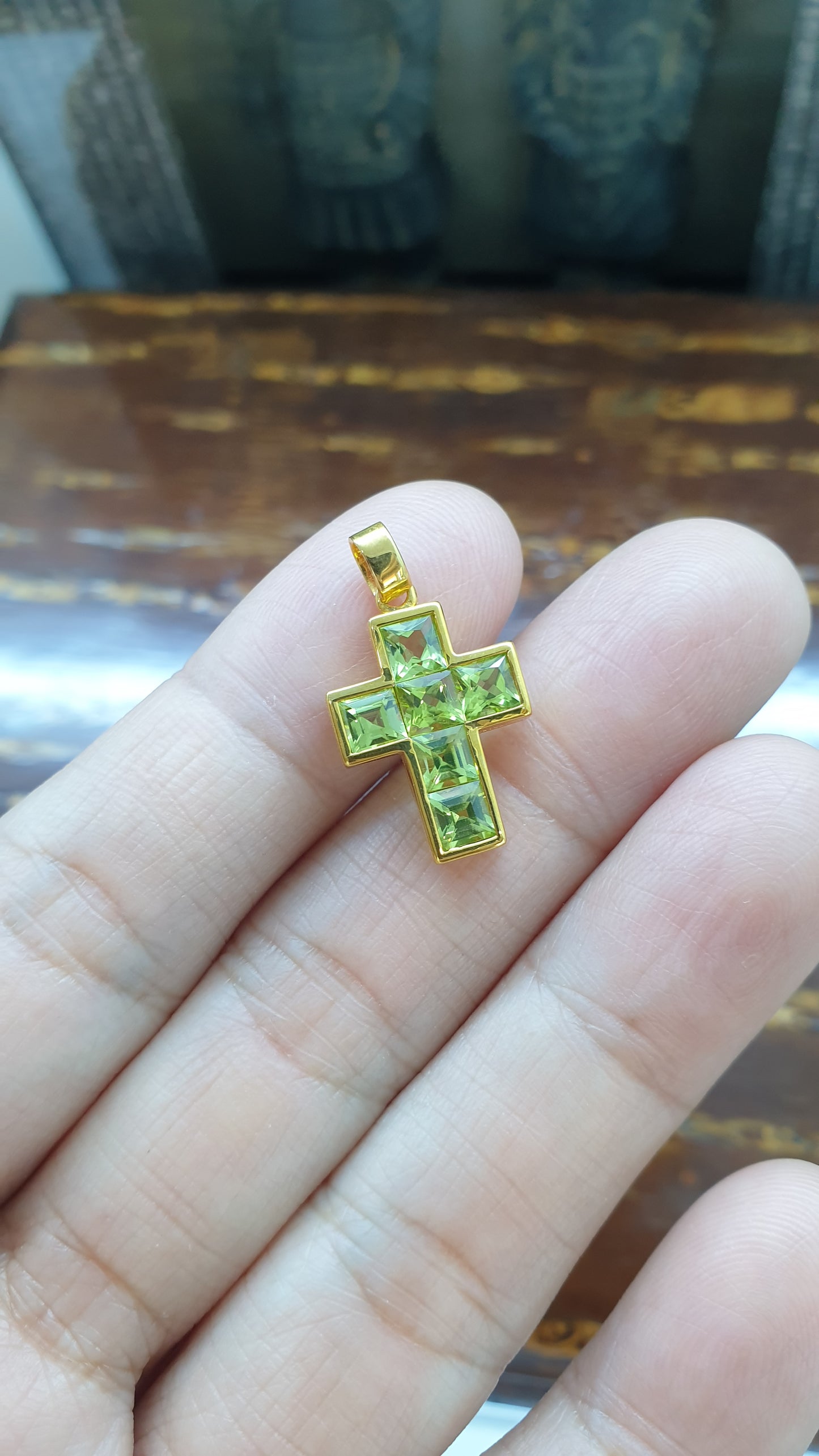 Gemstone Cross Pendant (Selection) | Solid 9K Gold Setting | Perfect Gift for Her 🎁