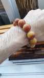 Red Yellow Jasper Two Tone Bracelet 18cm Natural Semiprecious Stone Beads