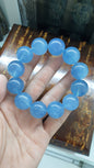 Aquamarine Bracelet (18 cm) | Natural Stone Beads | His or Hers Statement Wrist Accessory