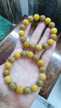 Bicolor Beads Jade Bracelet (18 cm) | Type A Natural Yellow & Brown Jadeite | Giftable Wristcandies