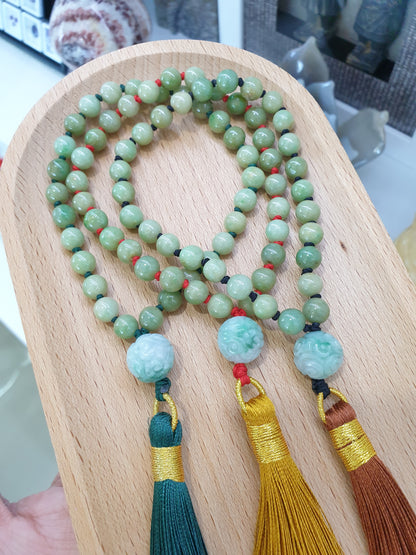 Jade Japa Mala | Vintage Beads - Type A Jadeite | Handcrafted Lucky Charms Ideal for Gifting 🎁