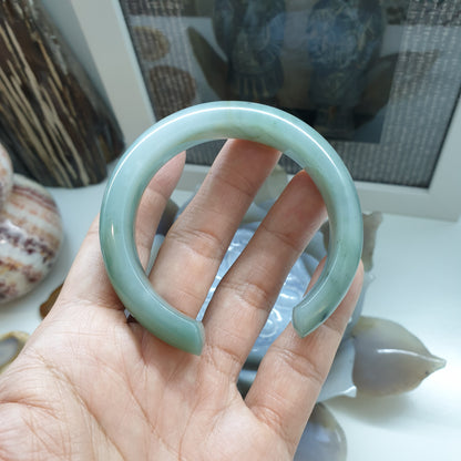Jade Cuff Bangle Size 57- 58 Type A - Natural Blue-Lavender Jadeite