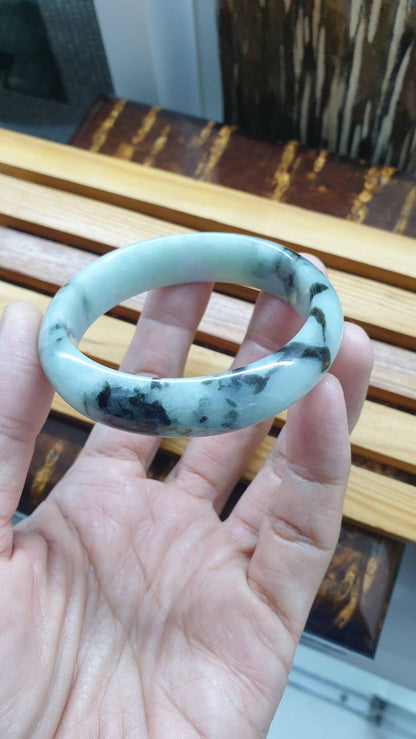 Rare Jadeite Bangles S55.5-59 Natural Lavender Green Black Jade