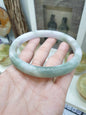 Plus Size Marbled Green Jade Bangle S80.5 Myanmar Natural Jadeite Type A