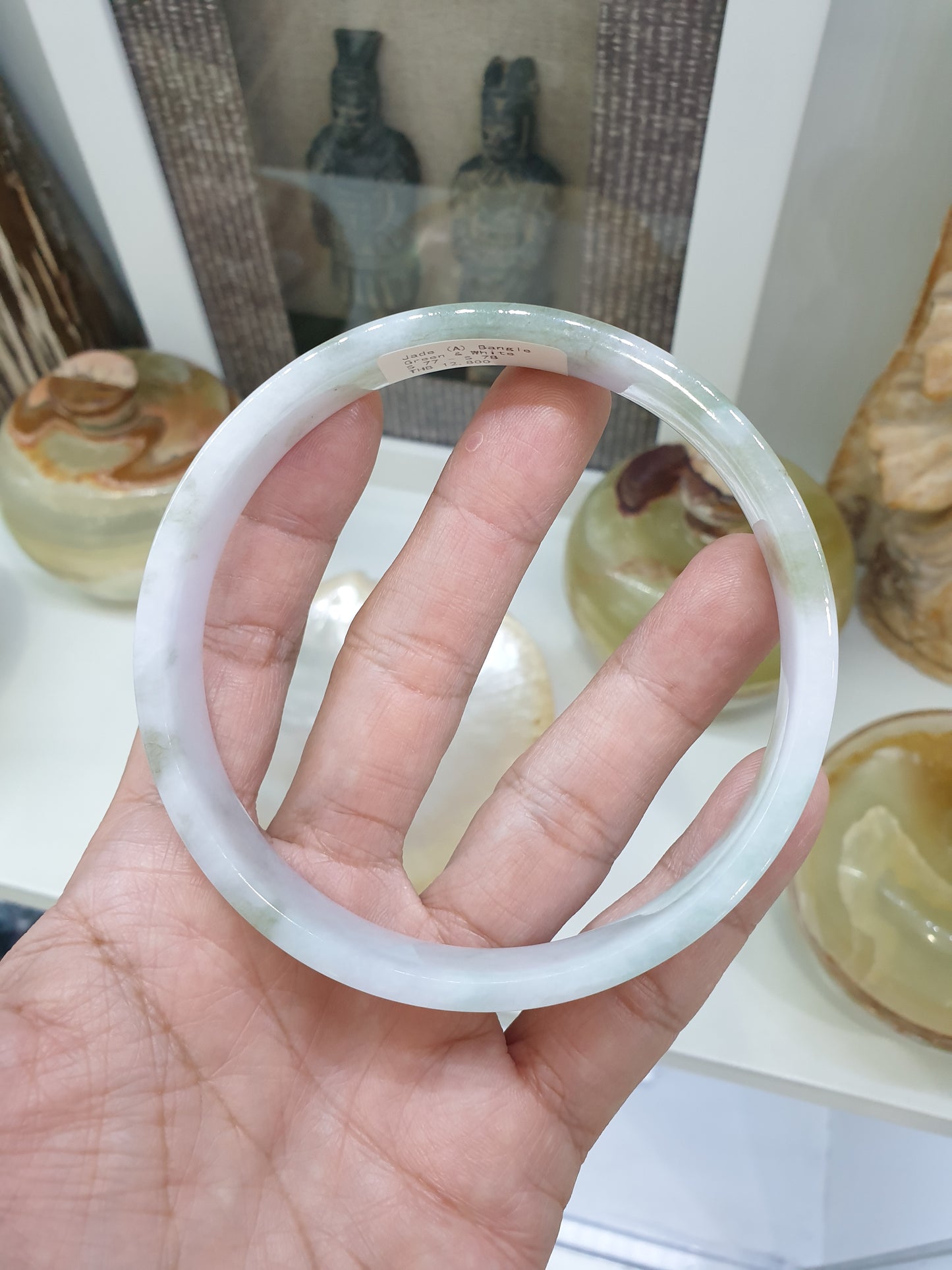 Plus Size Jade Bangle Square Cut Type A Jadeite Size 78-79