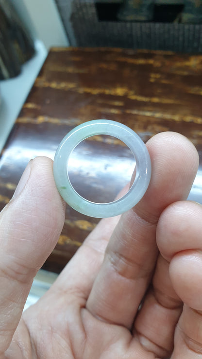 Silky Lavender Jade Ring Fei Cui Type A Natural Jadeite Size 9.5 US
