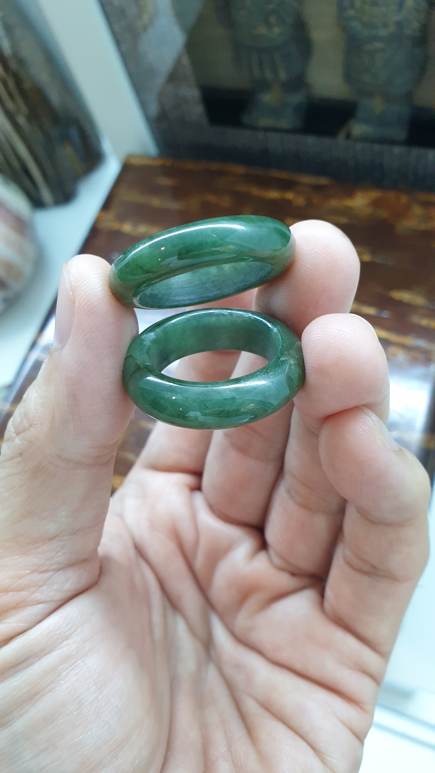 Natural Green Jade Rings US11.75 Fei Cui Natural Myanmar Jadeite