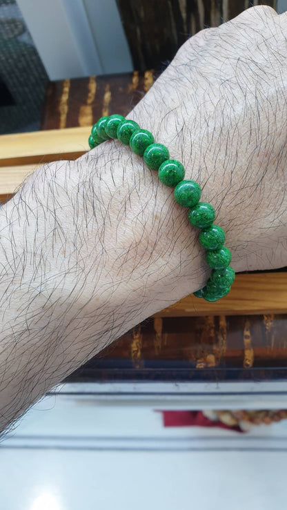 Rare Mawsitsit Jade Bracelet 18cm Type A Natural Stone Beads