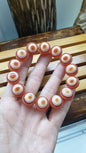 Evil Eye Beads Bracelet 18 cm - Natural Sardonyx Gemstone 16.5 mm Beads