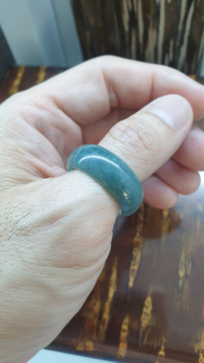 Lavender Blue Jade Plus-Size Rings 14-15 US - Type A Natural Jadeite