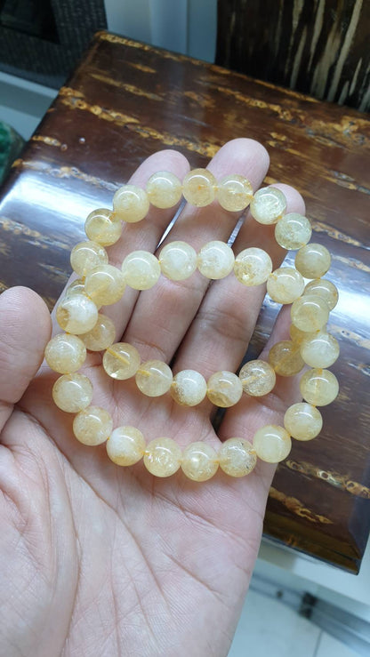 Citrine Beads Bracelets 17cm, Natural Gemstone Wristbands