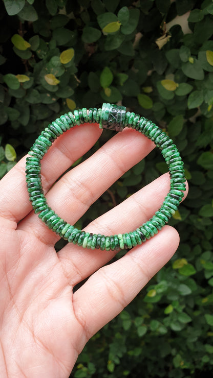 Green Jade Ru Yi Wishing Bracelet 17cm Myanmar Fei Cui Natural Jadeite Type A