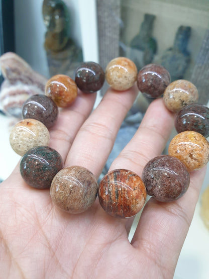 Garden Quartz Dream Bracelet 18 cm - Natural Semiprecious Stone 17.5 mm Beads