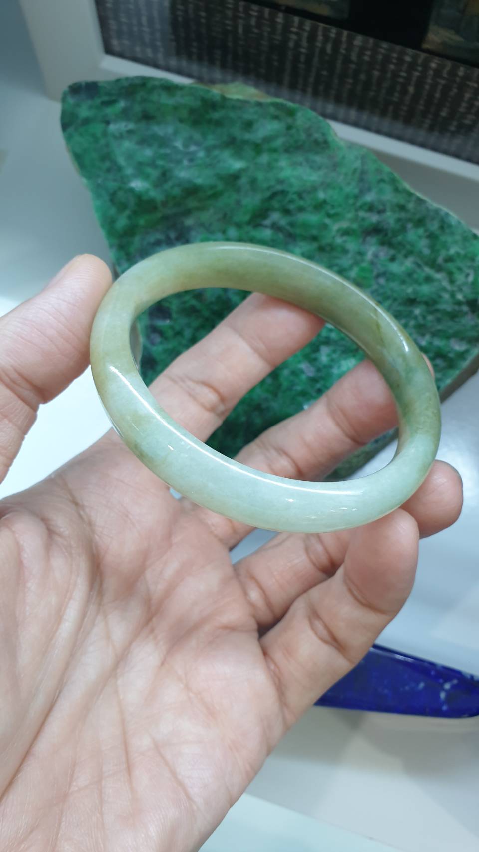 Hok Lok Siew Natural Jade Bangle S58.5 Fei Cui Type A Myanmar Jadeite