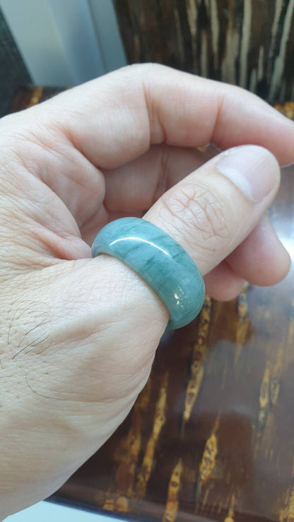 Lavender Blue Jade Plus-Size Rings 14-15 US - Type A Natural Jadeite