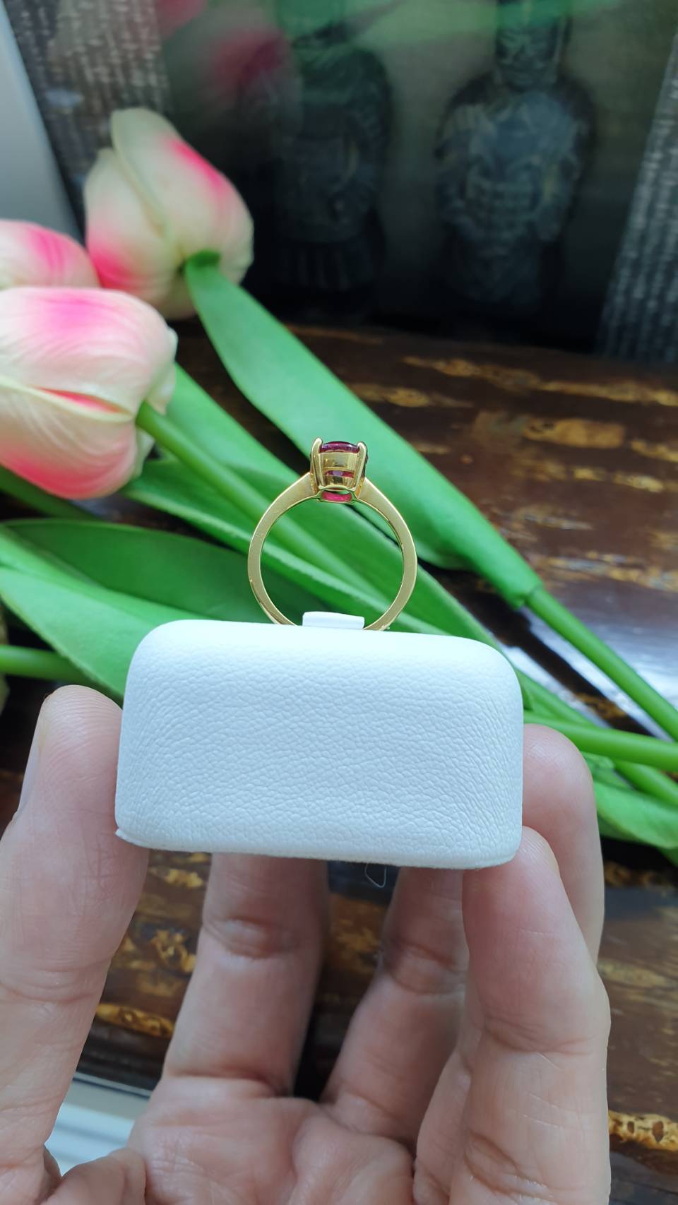 Ruby & 14K Gold Ring (6.5 US) | Solid Gold | Giftable🎁 Lady's Ring