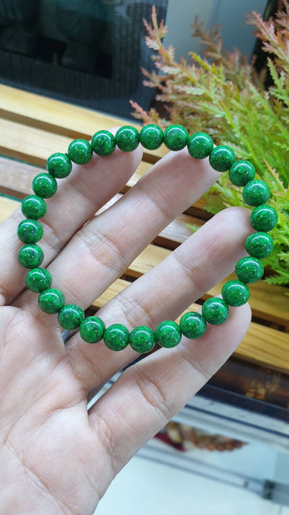 Rare Mawsitsit Jade Bracelet 18cm Type A Natural Stone Beads