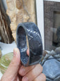 Jade Square Bangle S63 Marbled Black Gray Type A Natural Myanmar Jadeite
