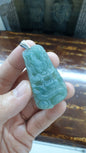 Blue Jade Dragon Pendant Sterling Silver Natural Jadeite Guatemala Origin