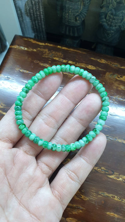 Jade Abacus Beads Wealth Bracelets (17 cm) | Vintage Luckycharm Wristcandy | Fei Cui - Type A Natural Jadeite