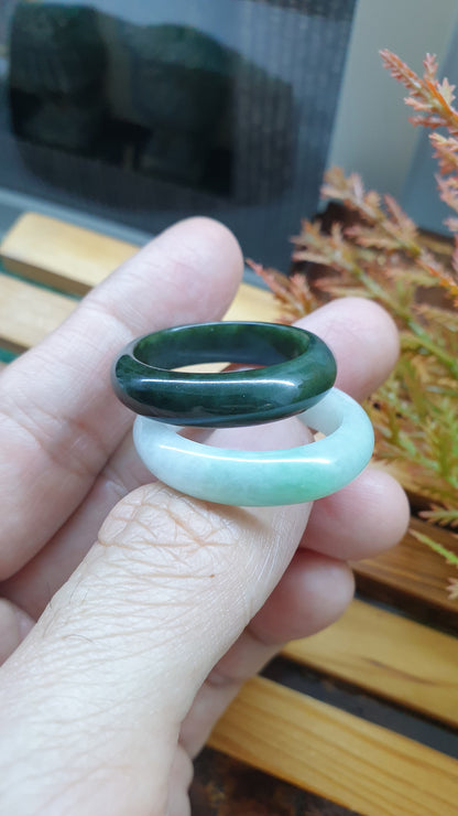 Plus Size Natural Jade Rings 15US Fei Cui Type A Myanmar Jadeite