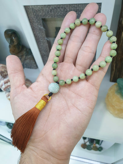 Jade Japa Mala | Vintage Beads - Type A Jadeite | Handcrafted Lucky Charms Ideal for Gifting 🎁