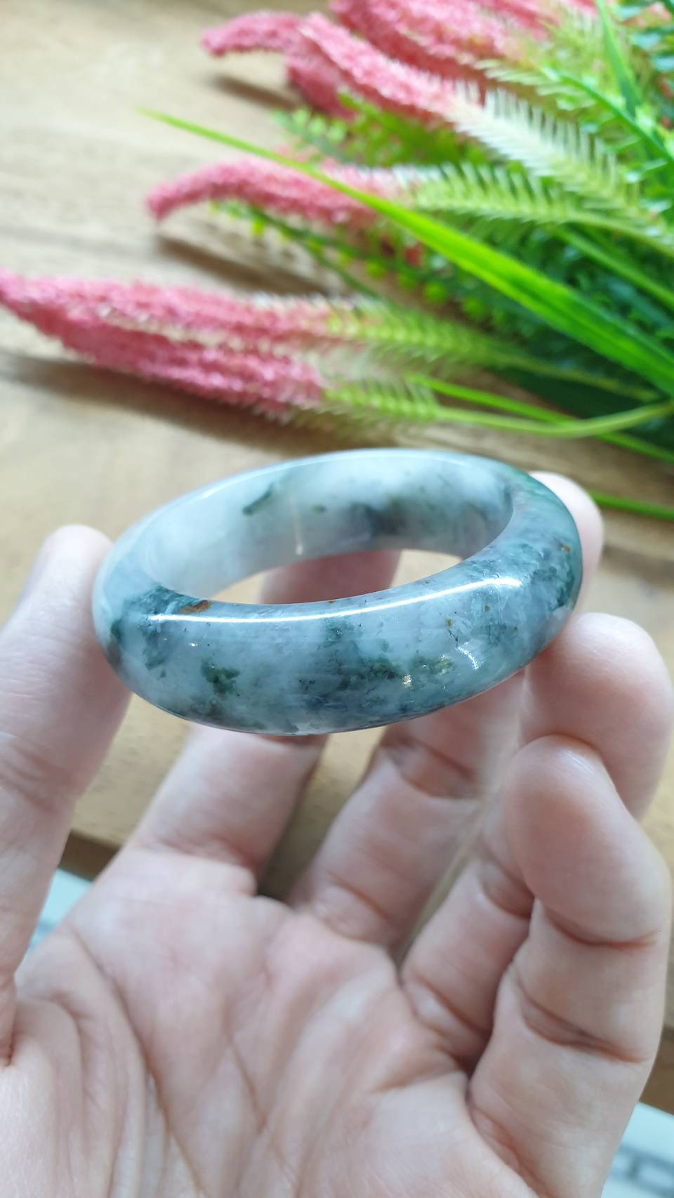 Kiddie Size Jade Bangle S39.5 S41.5 Type A Myanmar Jadeite Green Moss Misty