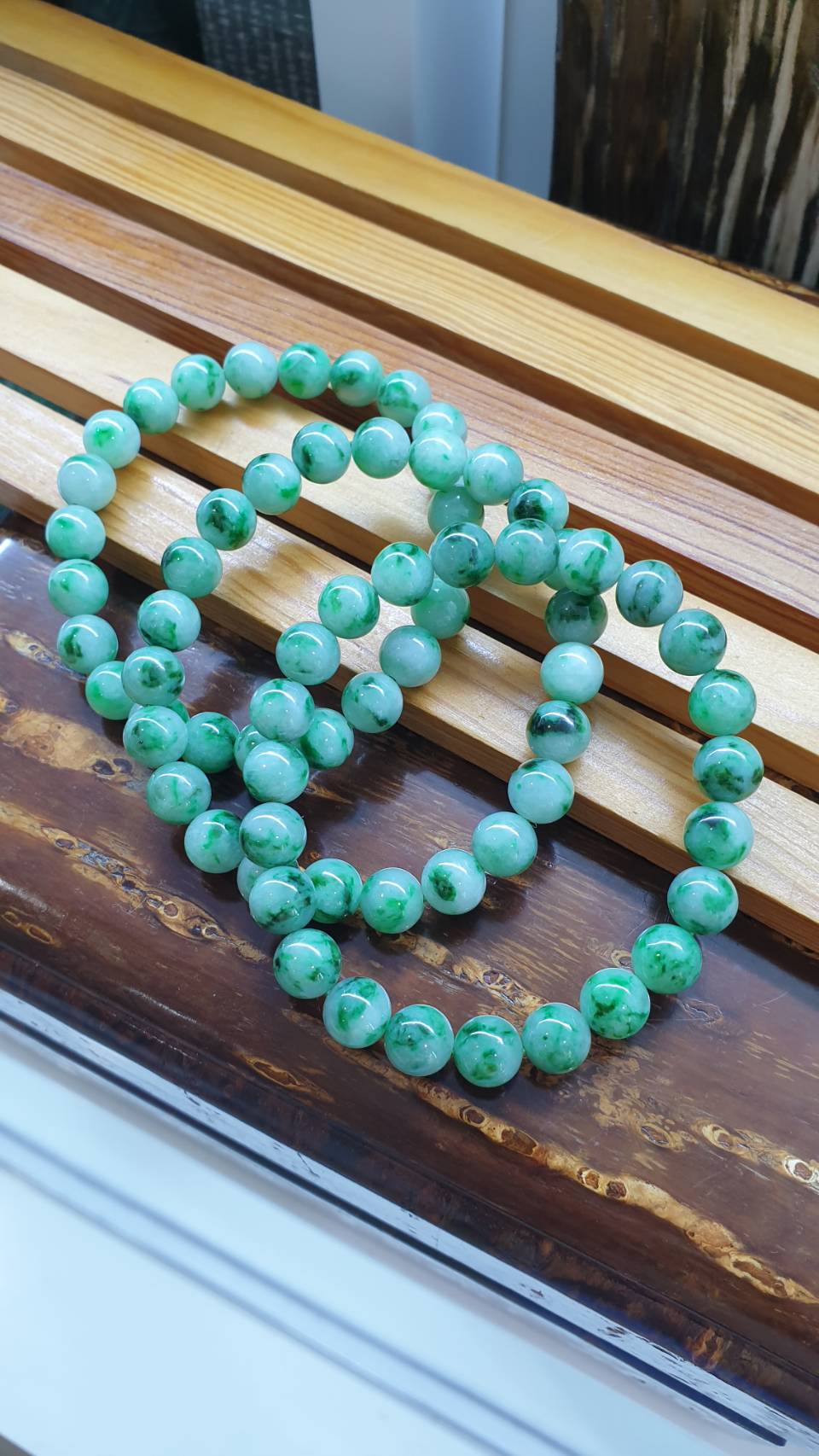 Type A Jadeite Beads Bracelets 17cm - Fei Cui Natural Myanmar Jade